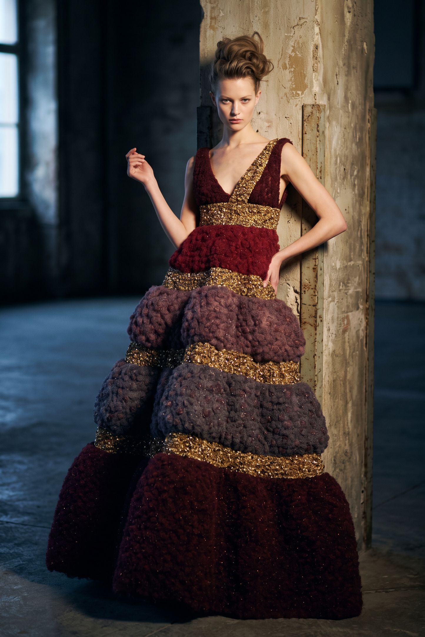 Sleeveless V-Neck Gown