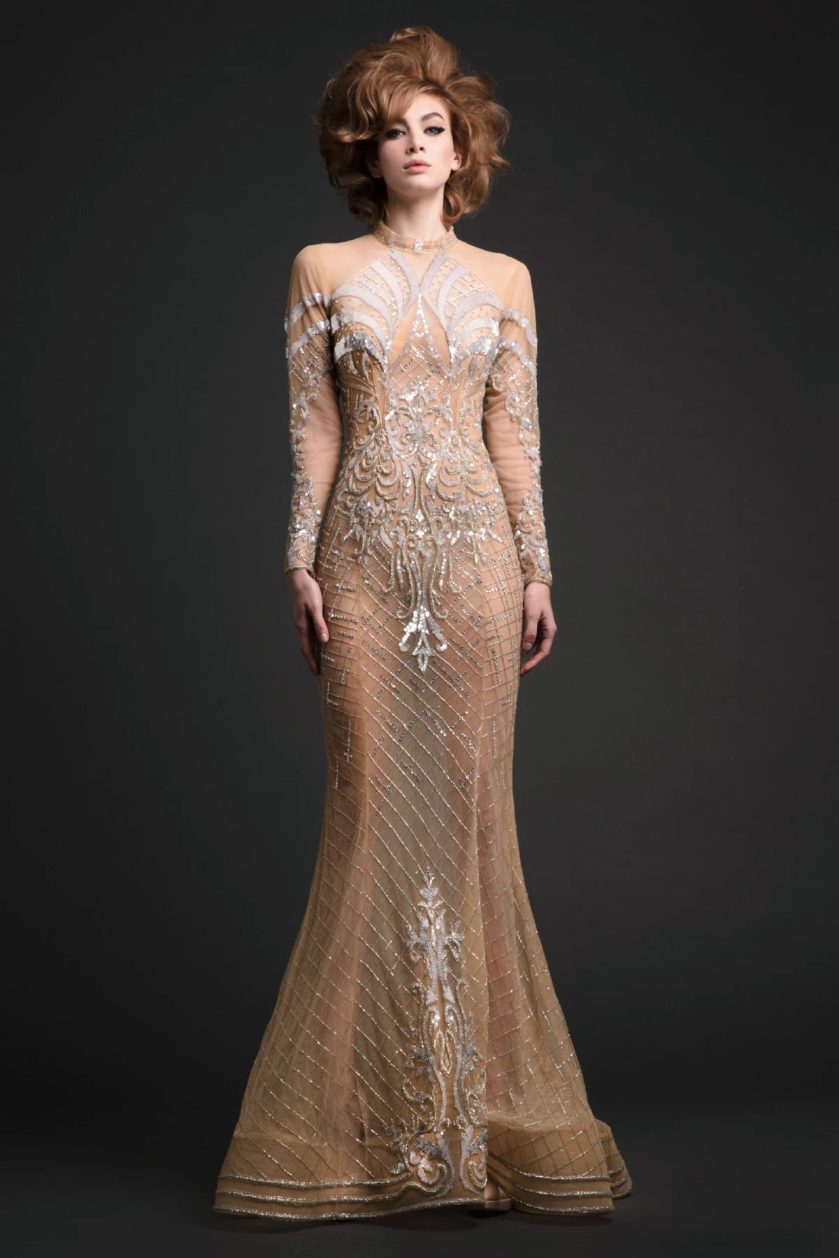 High Neck Trumpet Dress