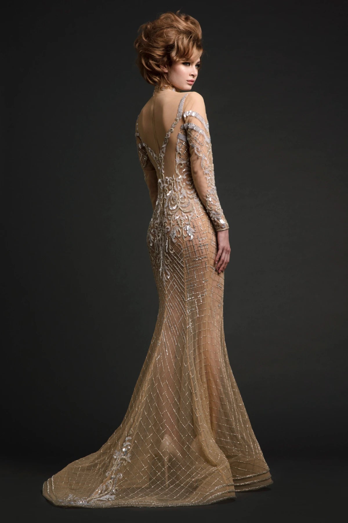 High Neck Trumpet Dress