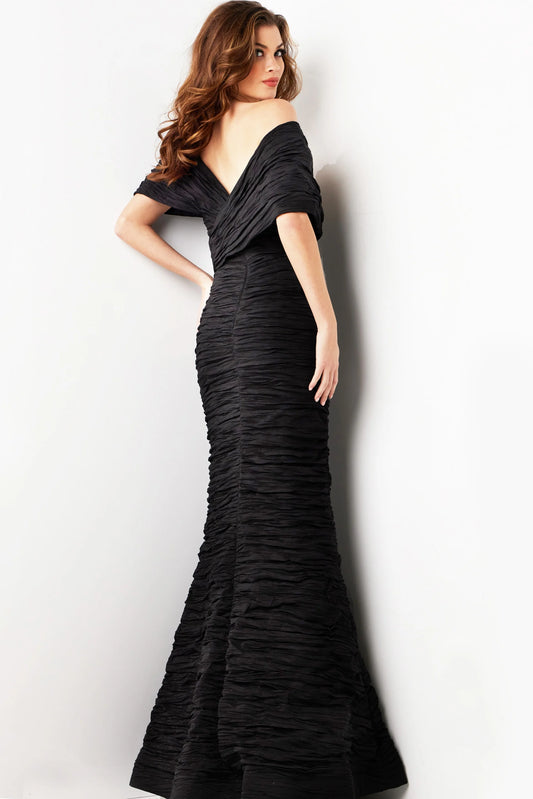 Off the Shoulder Crinkled Gown
