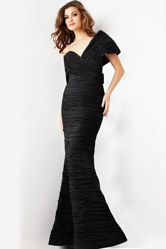 Off the Shoulder Crinkled Gown