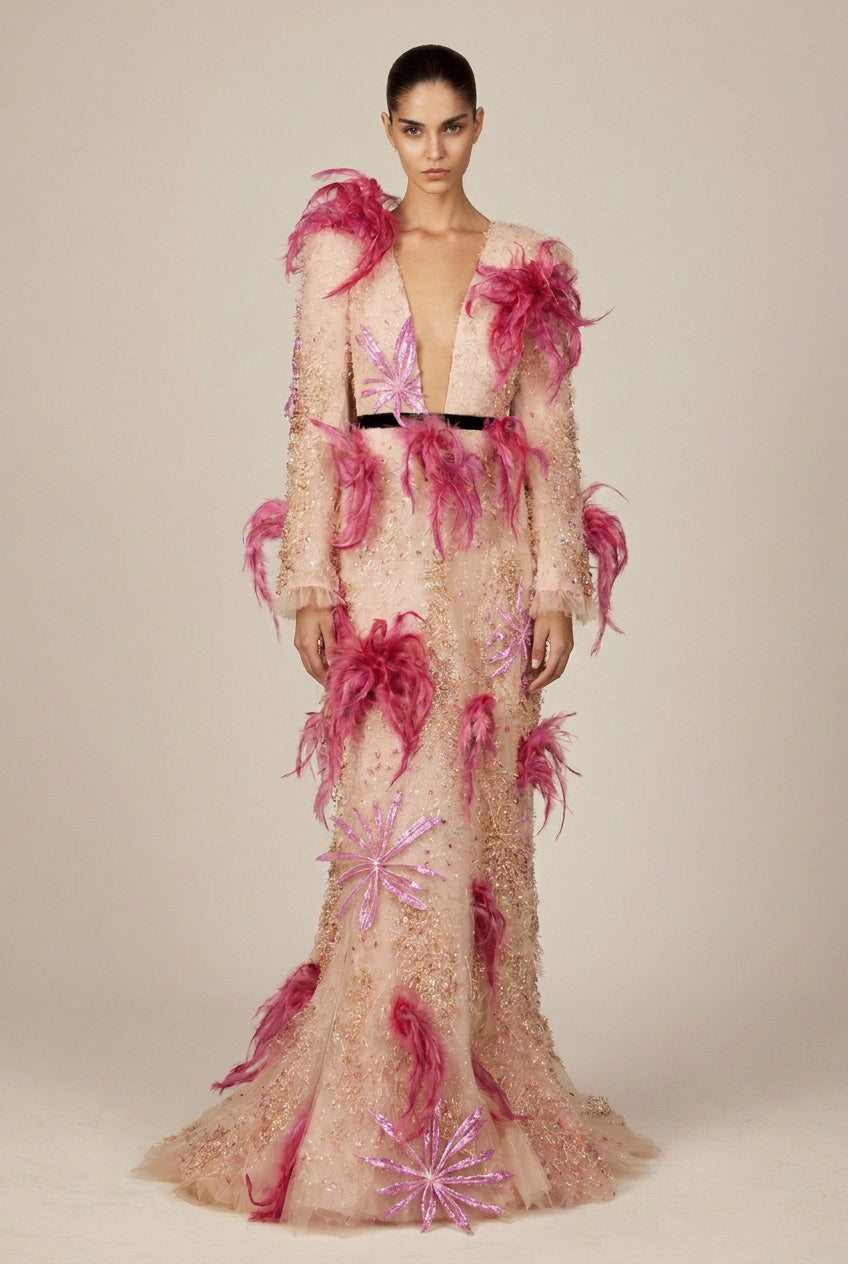 Long Sleeve Evening Gown