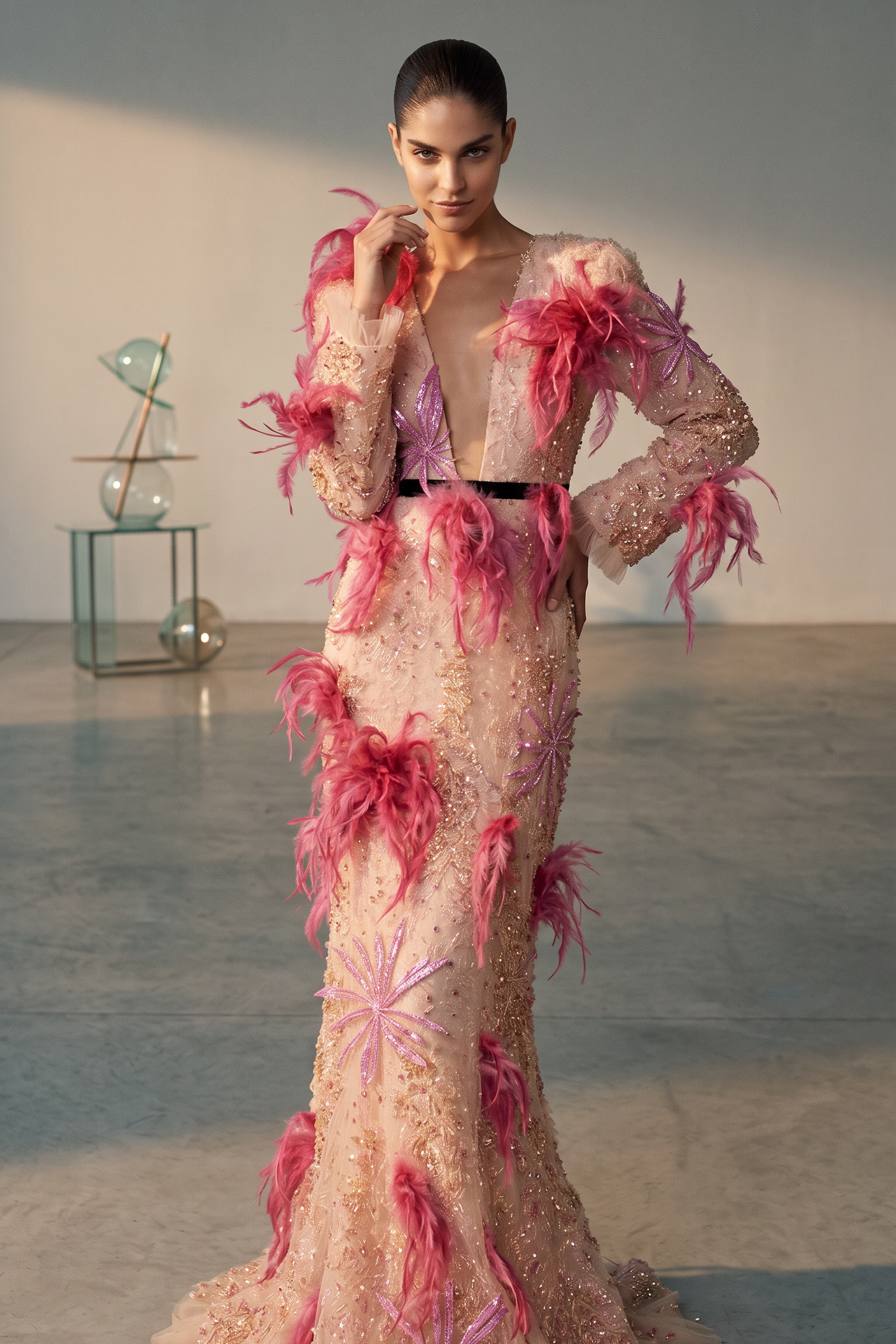 Long Sleeve Evening Gown