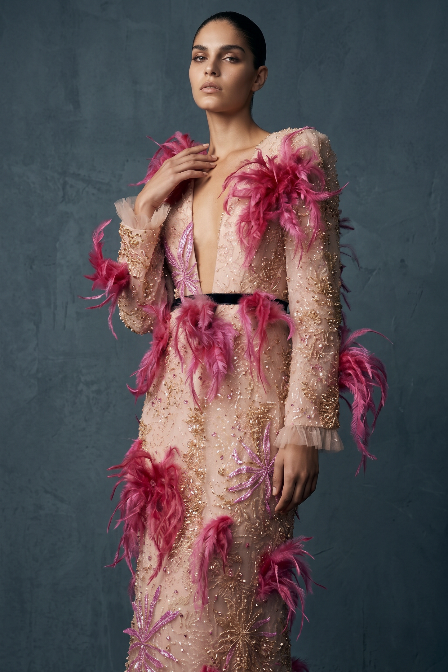 Long Sleeve Evening Gown