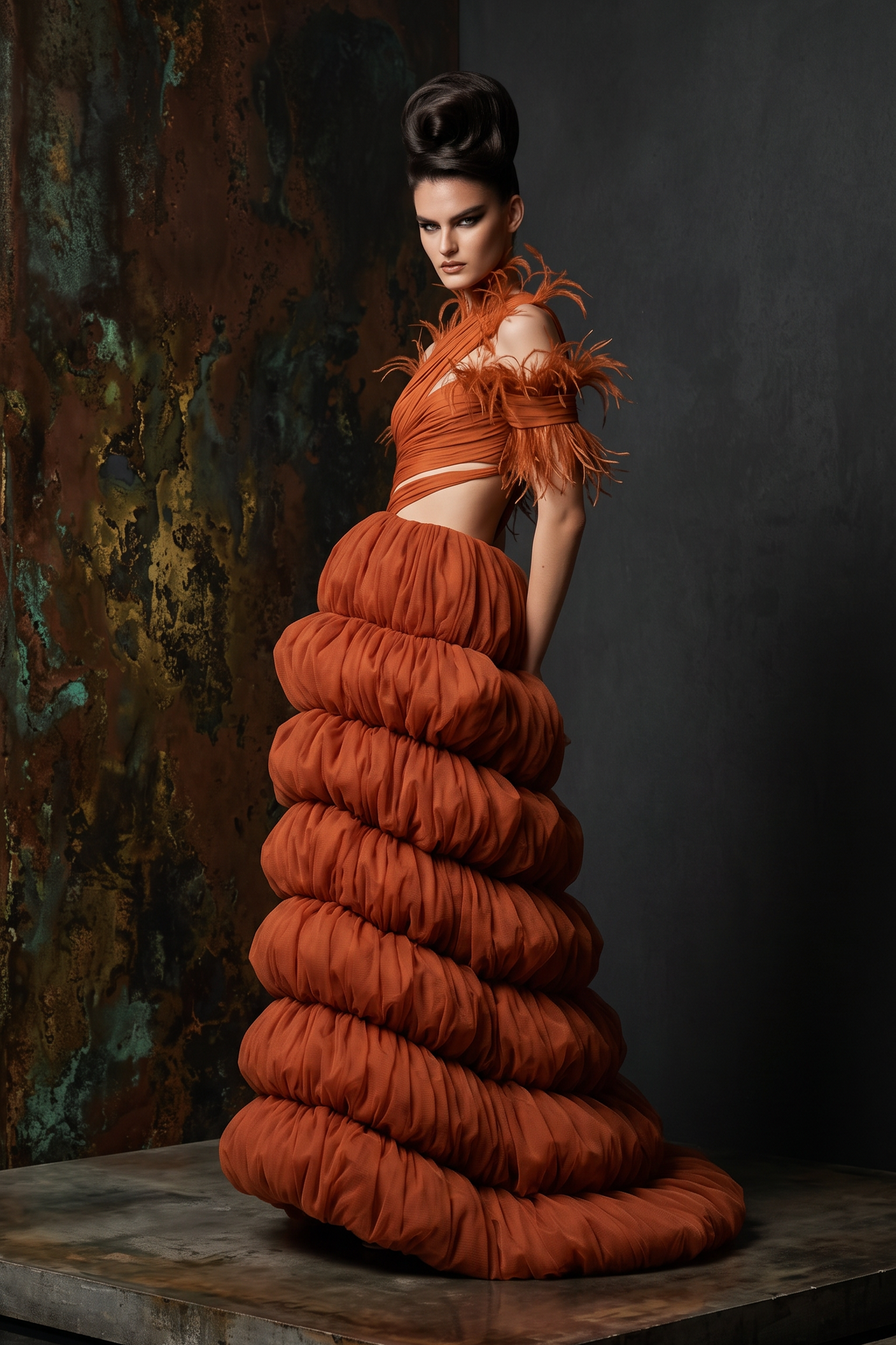 Asymmetric Shoulder Gown