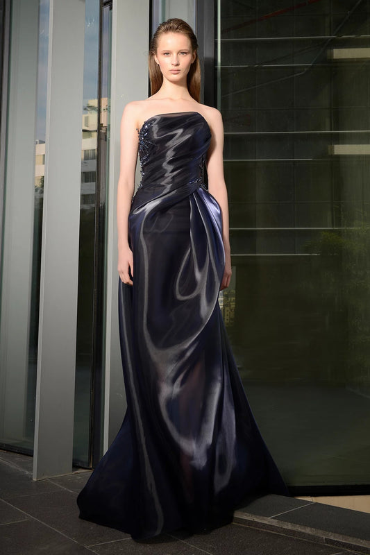 Asymmetrical Organza Gown