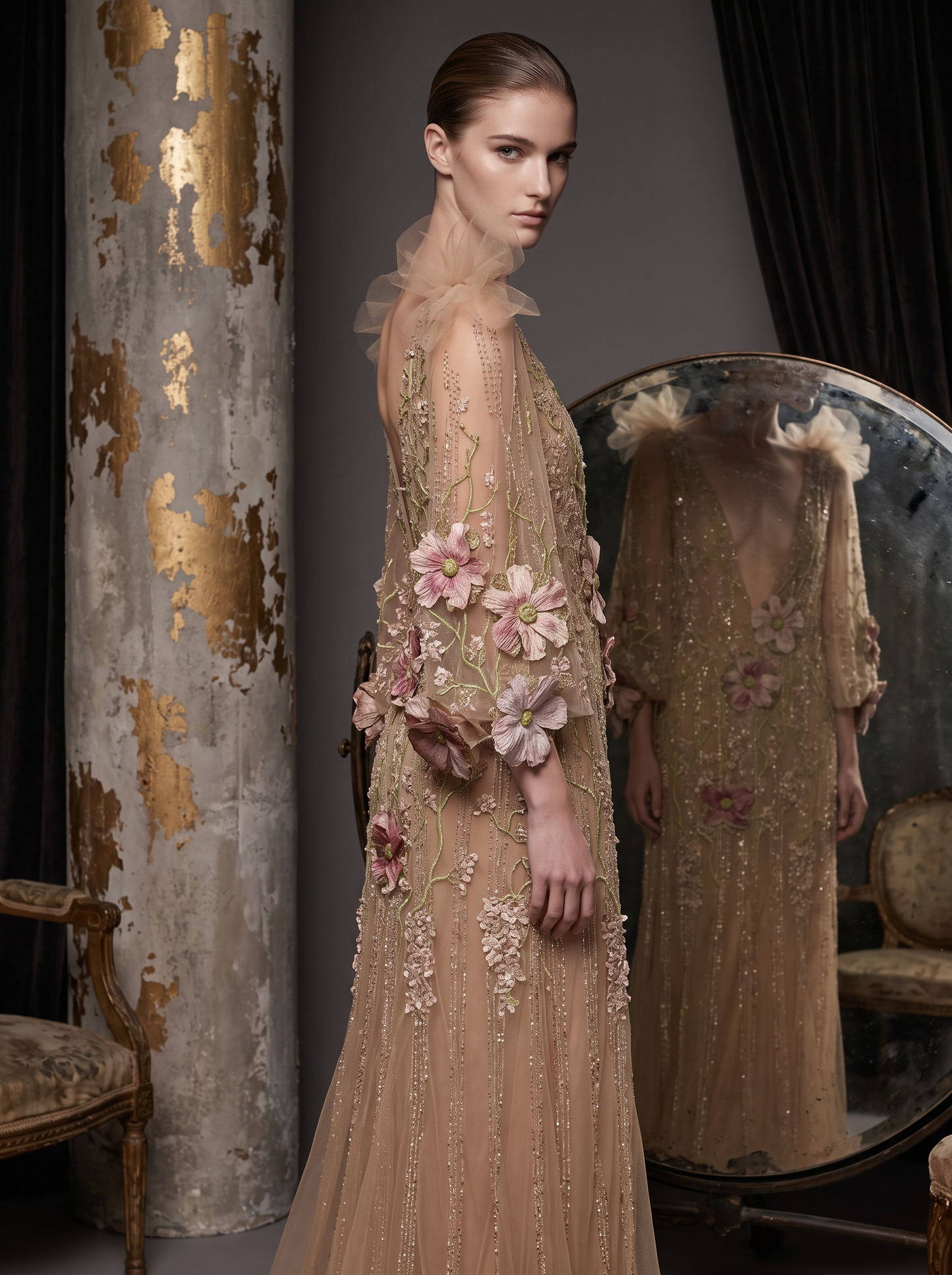 Long Sleeve Evening Dress