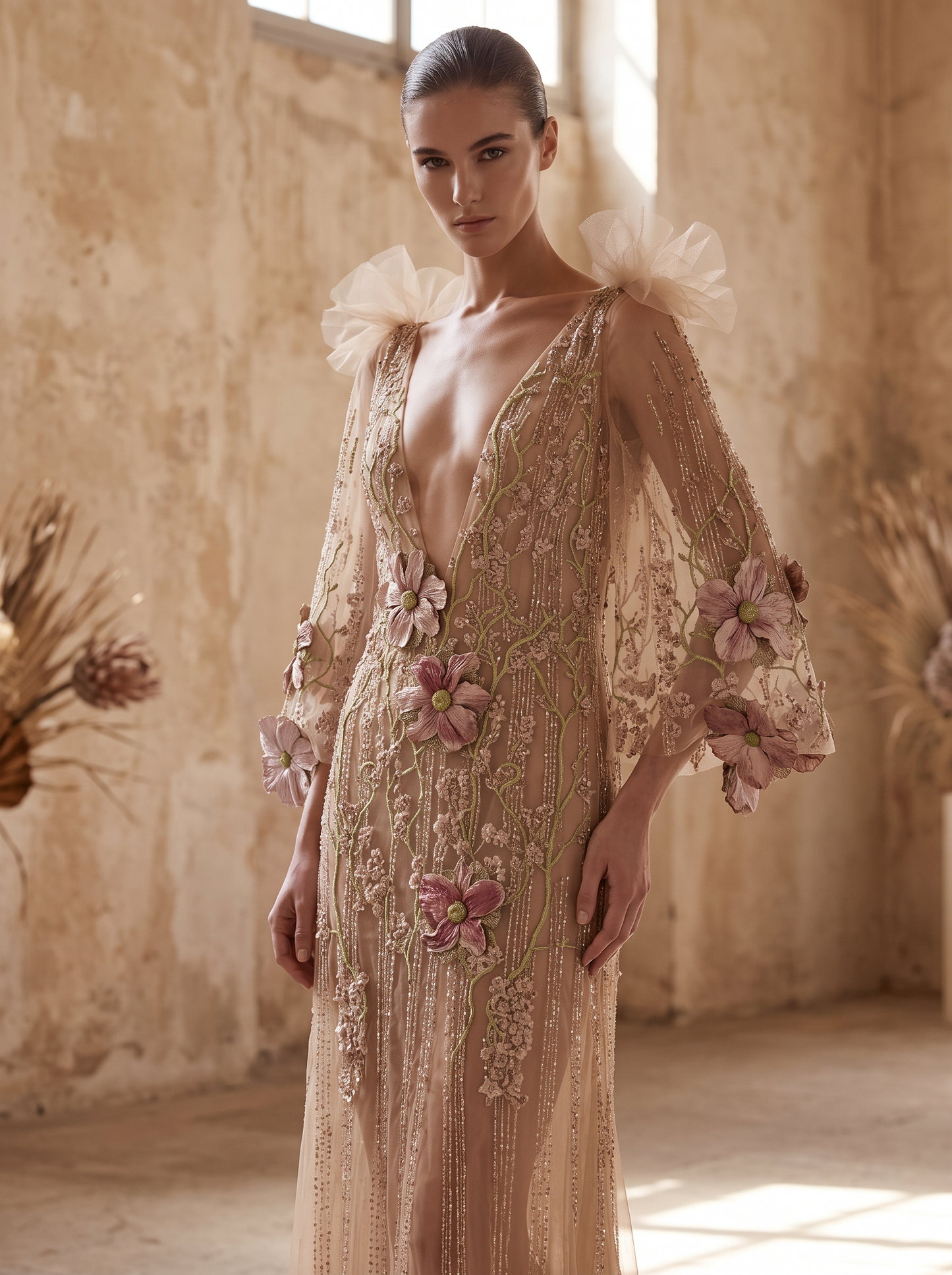Long Sleeve Evening Dress