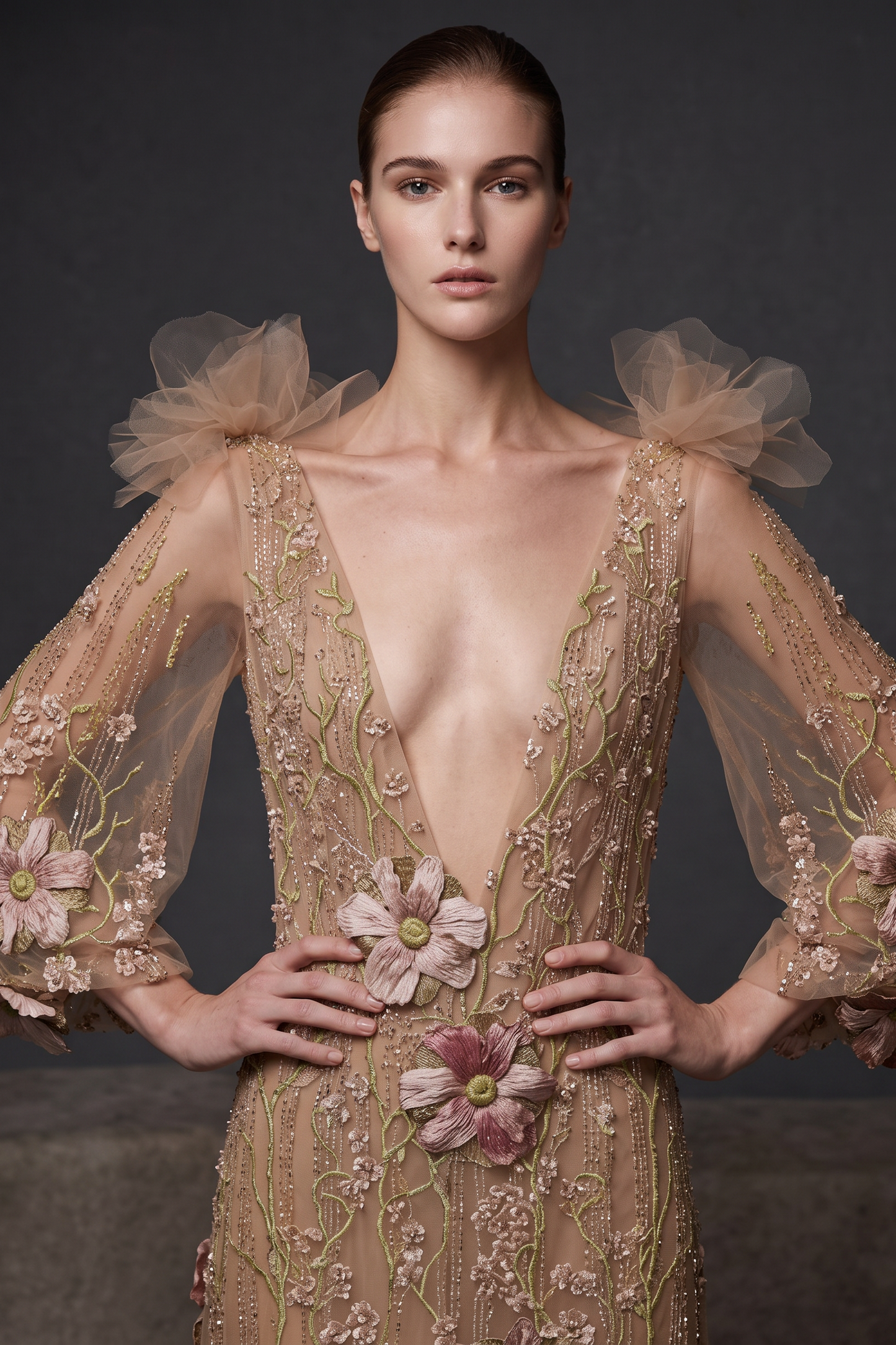 Long Sleeve Evening Dress