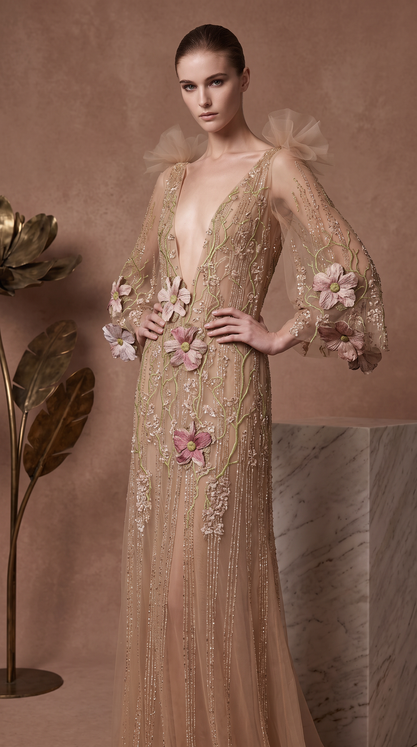 Long Sleeve Evening Dress