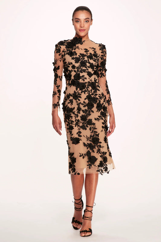 Mock Neck Long-Sleeve Dress