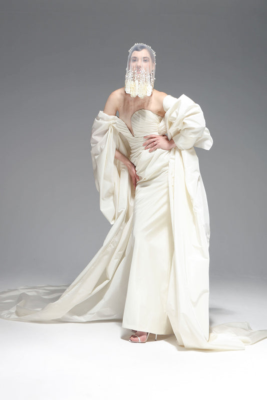 Asymmetrical Ruched Gown