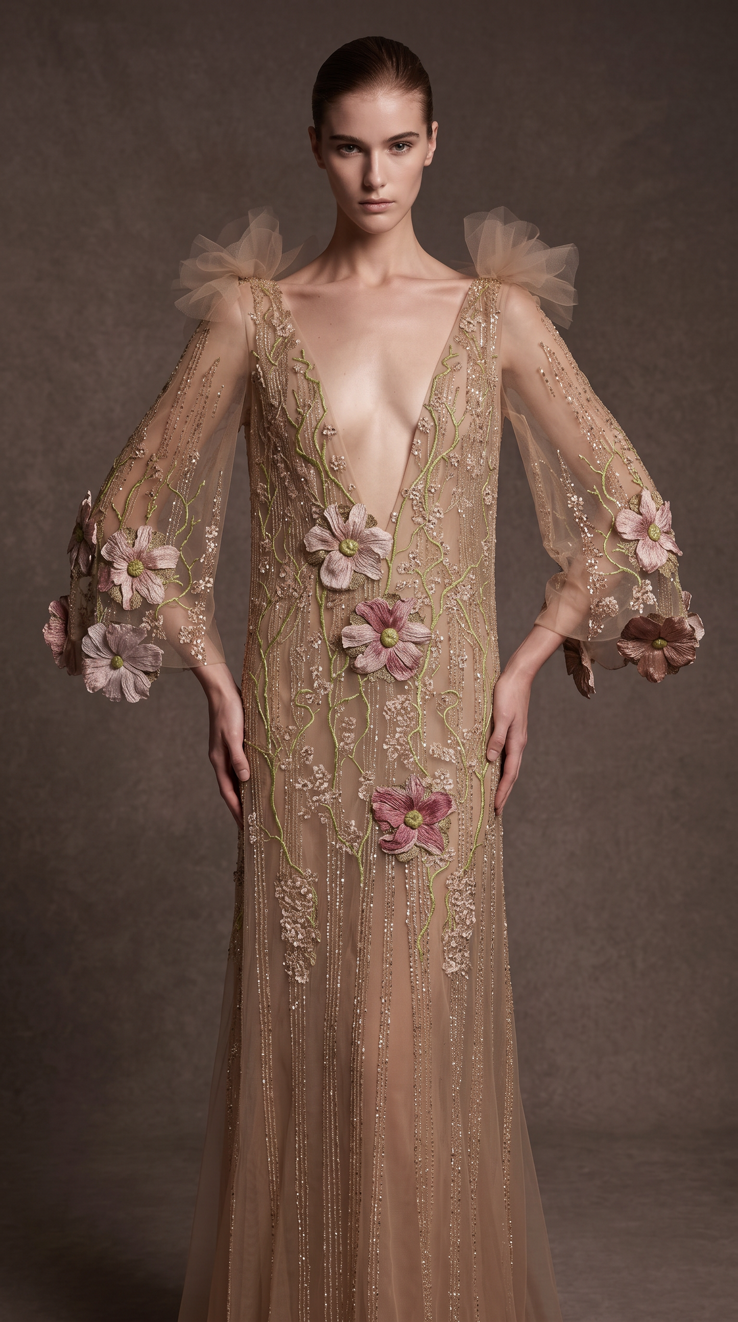 Long Sleeve Evening Dress