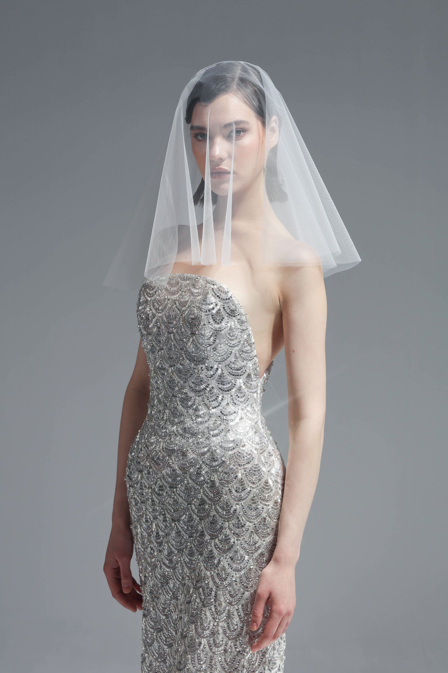Strapless Hand-Beaded Gown