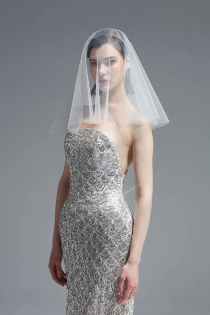 Strapless Hand-Beaded Gown