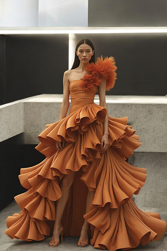 High-Low Tiered Gown