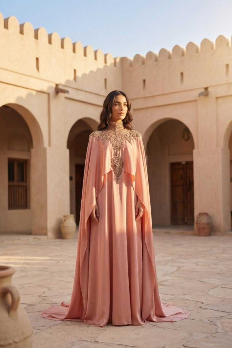Cape Sleeve Draped Kaftan