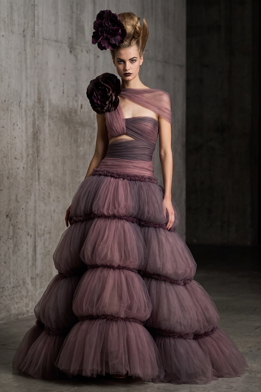 Asymmetric Evening Gown