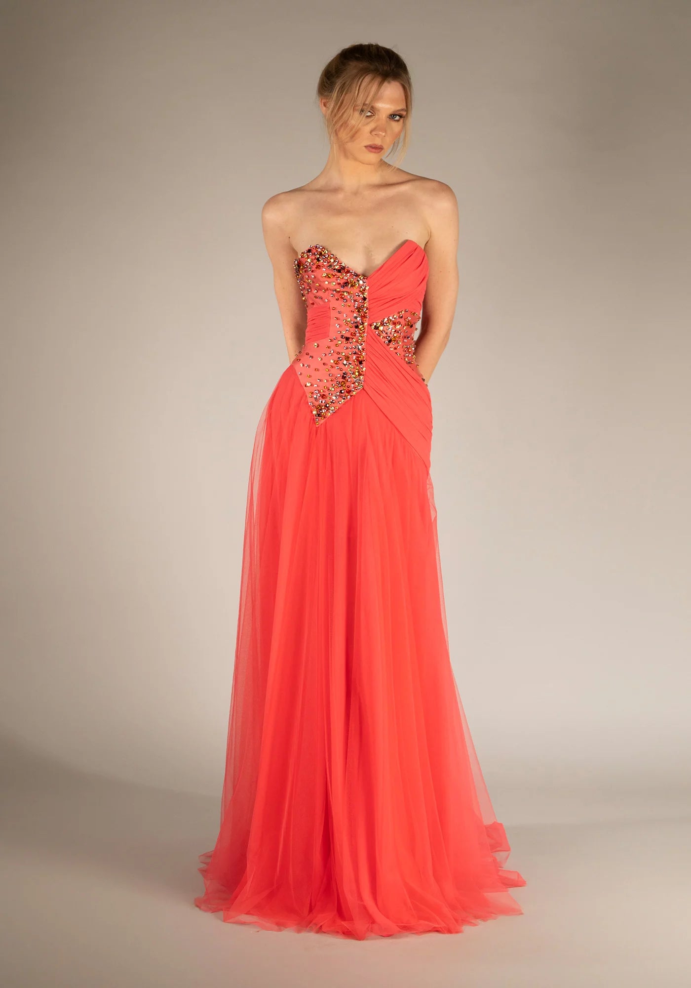 Strapless Chiffon Dress