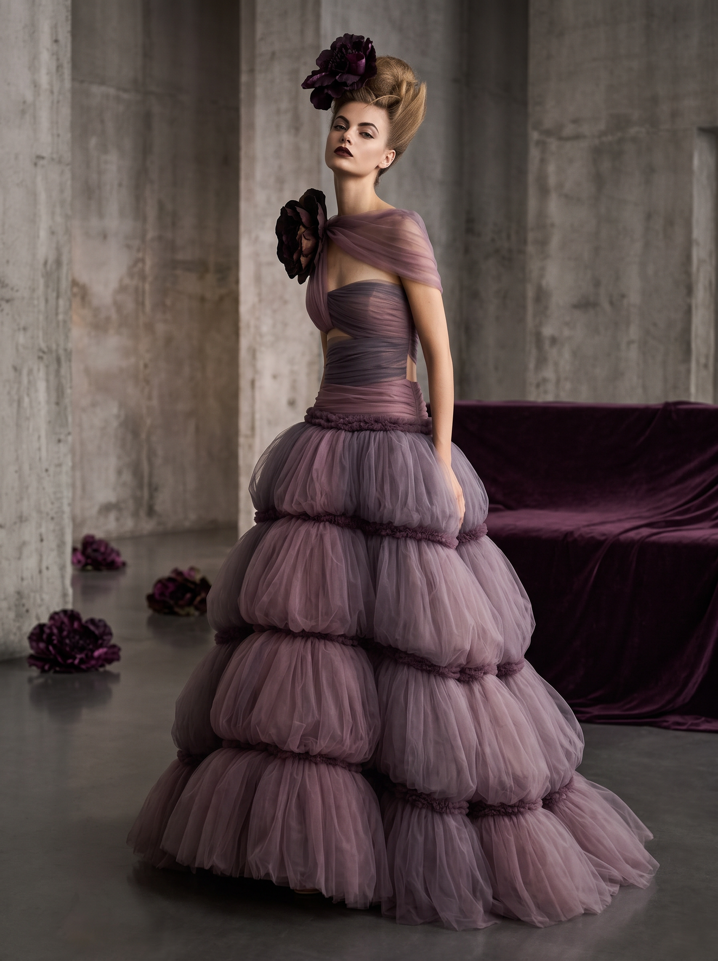 Asymmetric Evening Gown