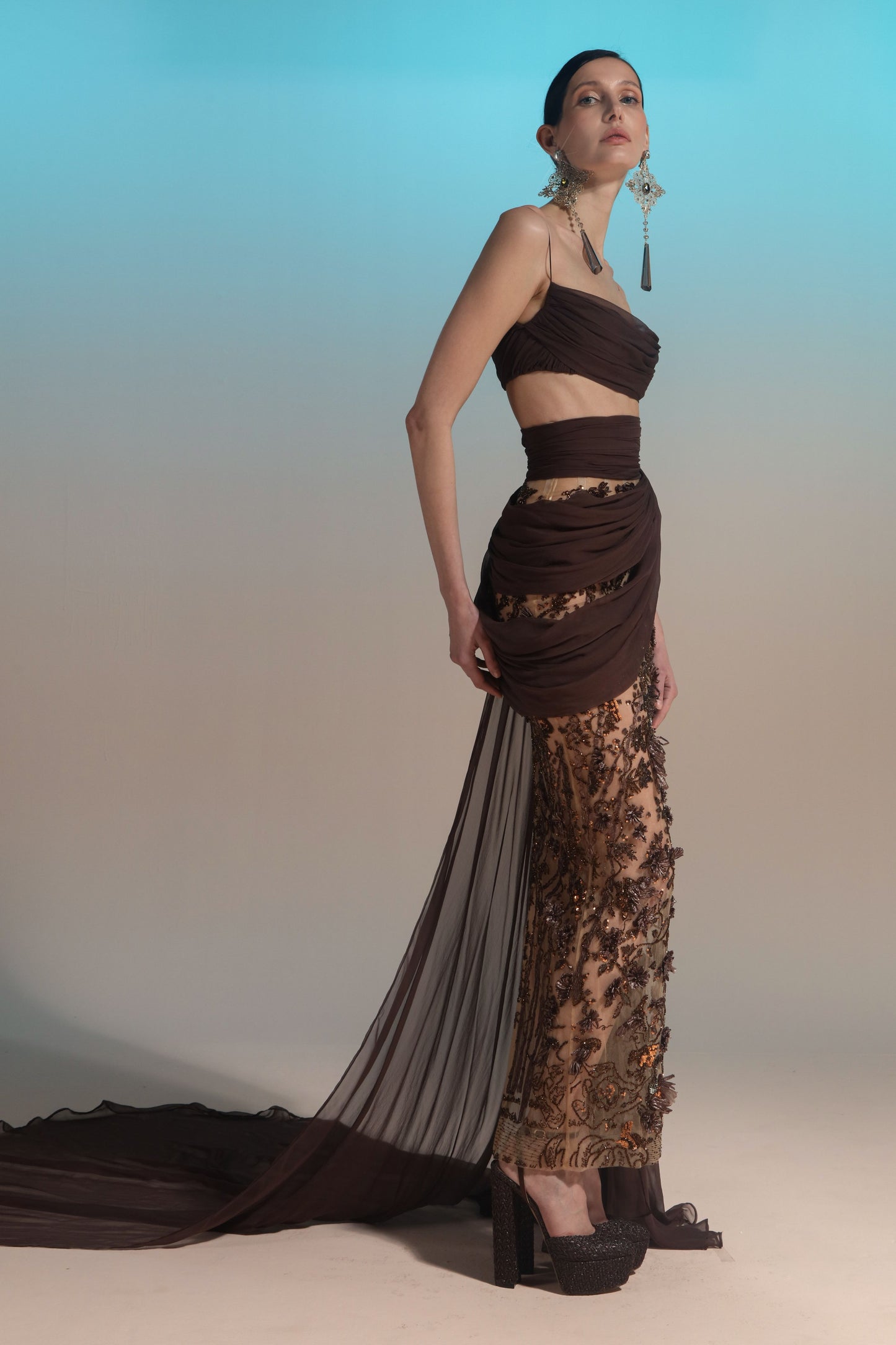 Draped Two-Piece Gown