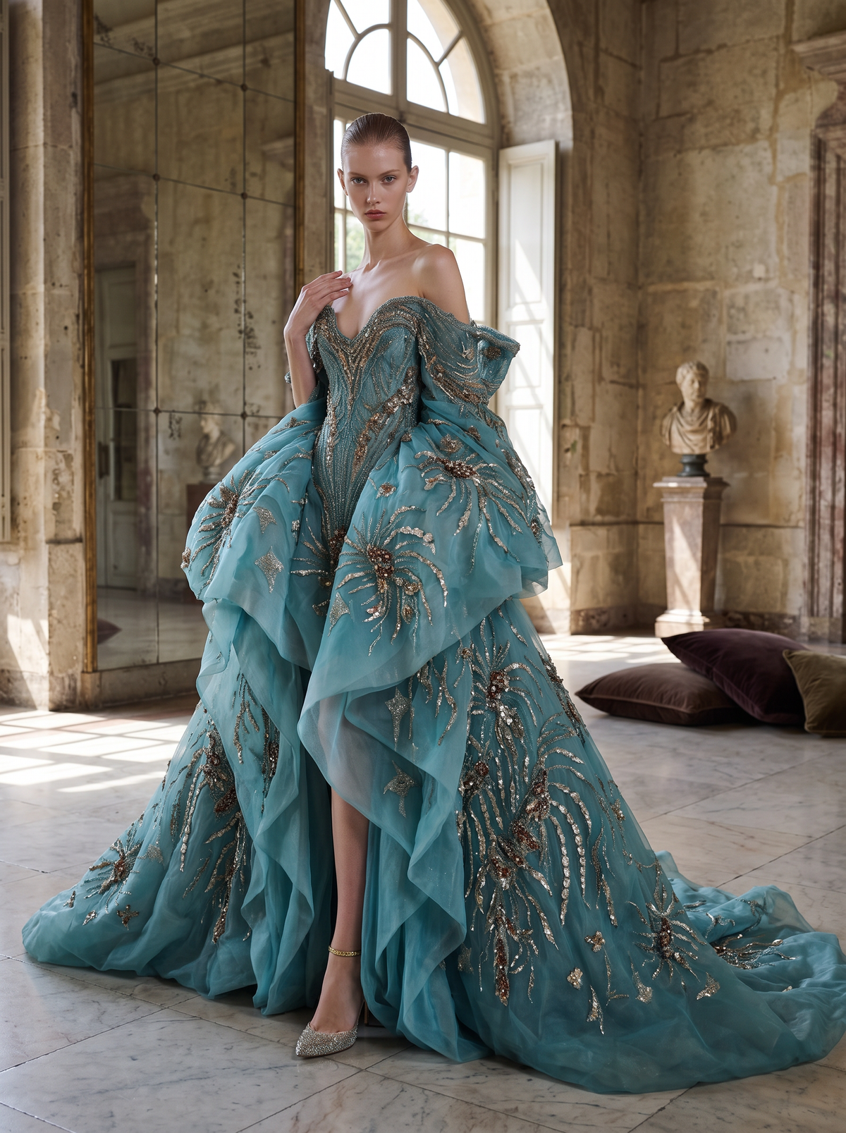 Off-Shoulder Evening Gown