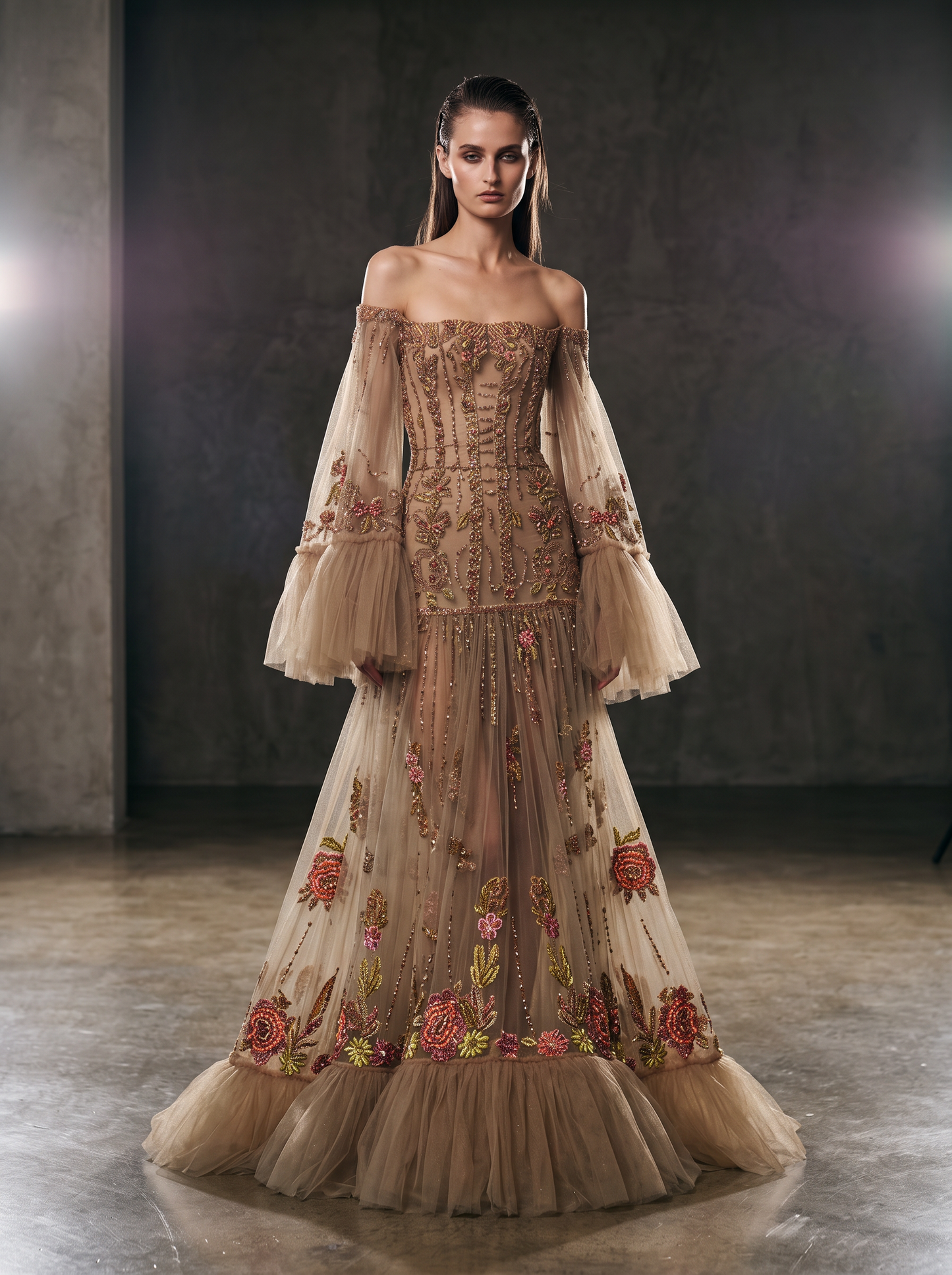 Strapless Neckline Evening Gown