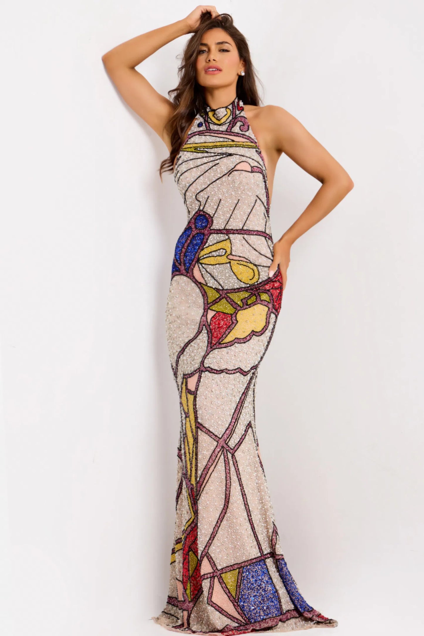 Beaded Halter Gown