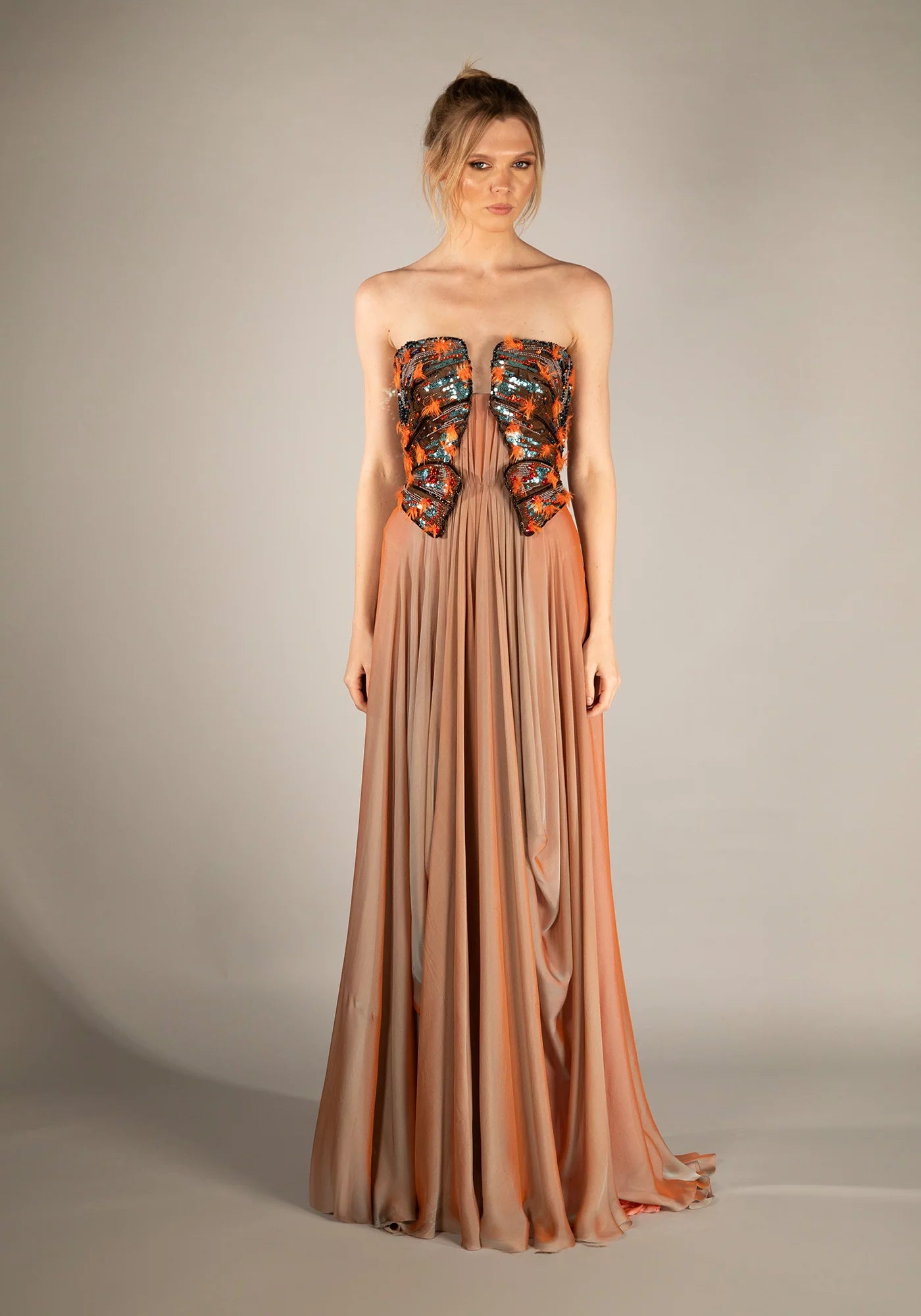 Strapless Chiffon Dress