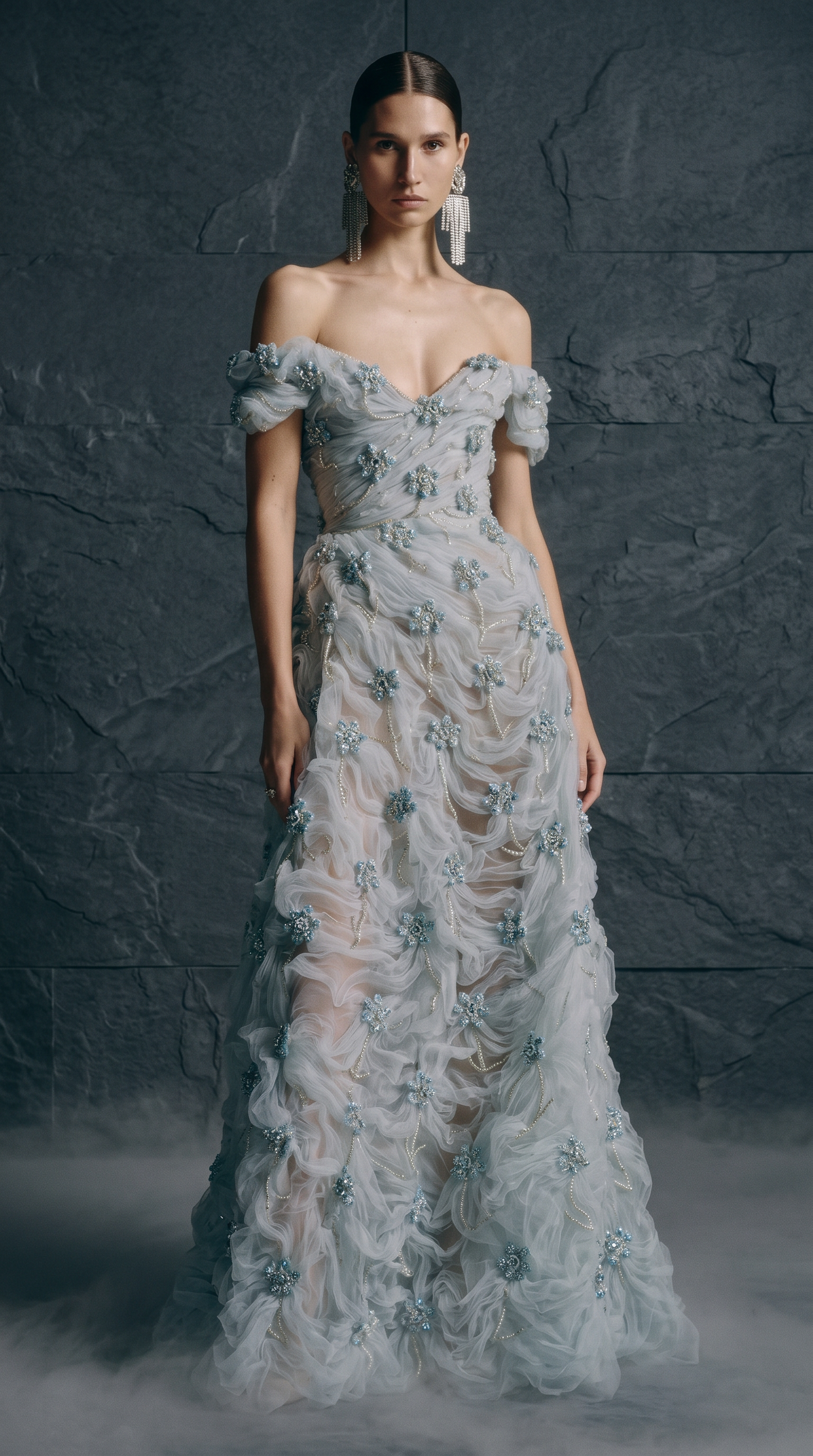 Off-Shoulder Evening Gown