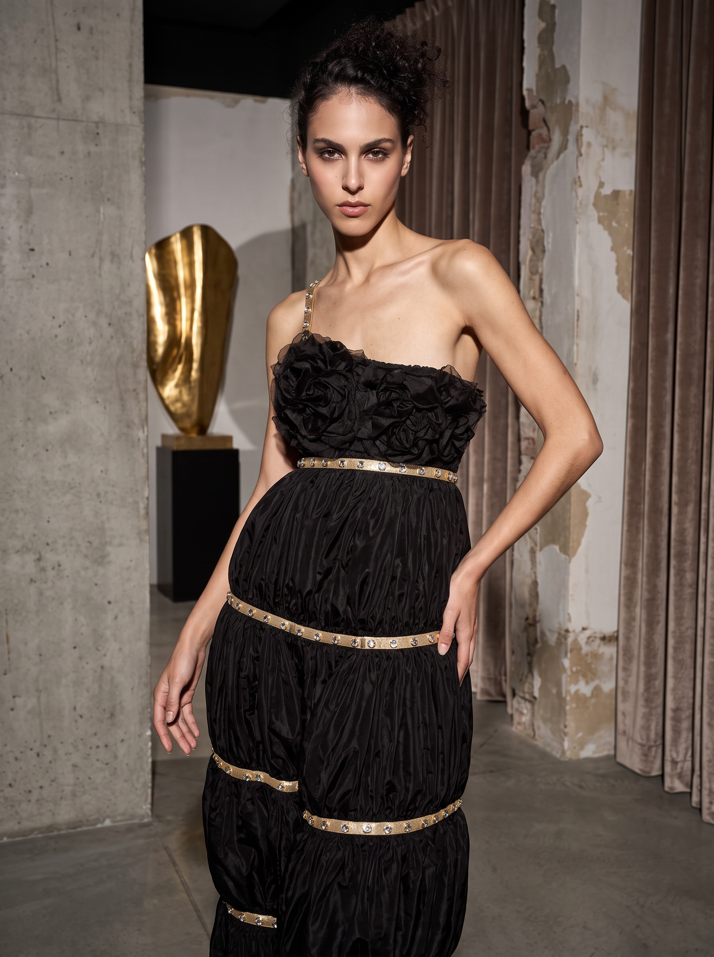 One-Shoulder Evening Dress