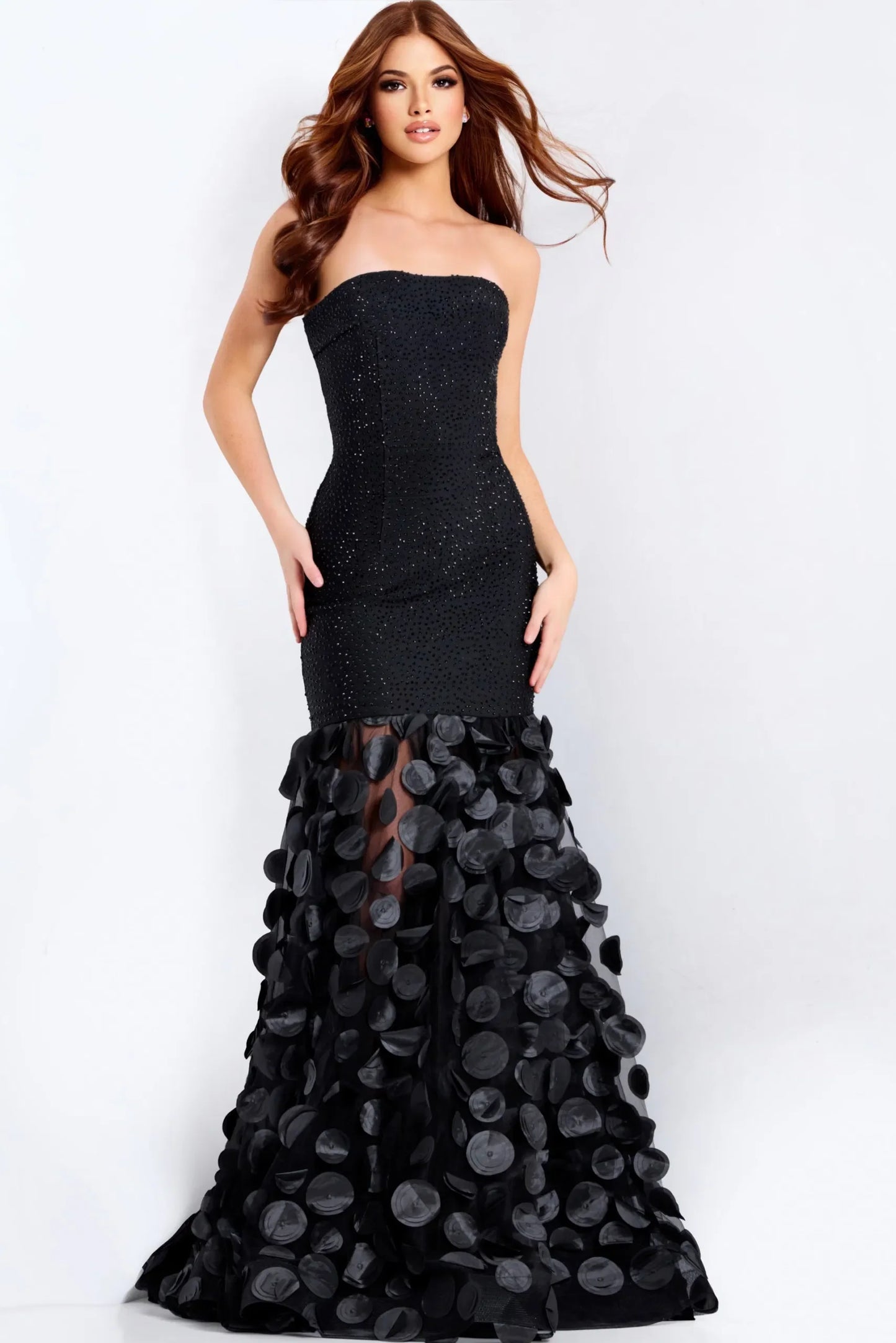 Strapless Beaded Mermaid Gown