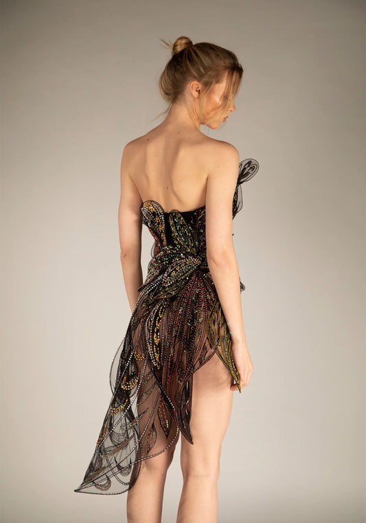 Strapless Short Illusion Dress