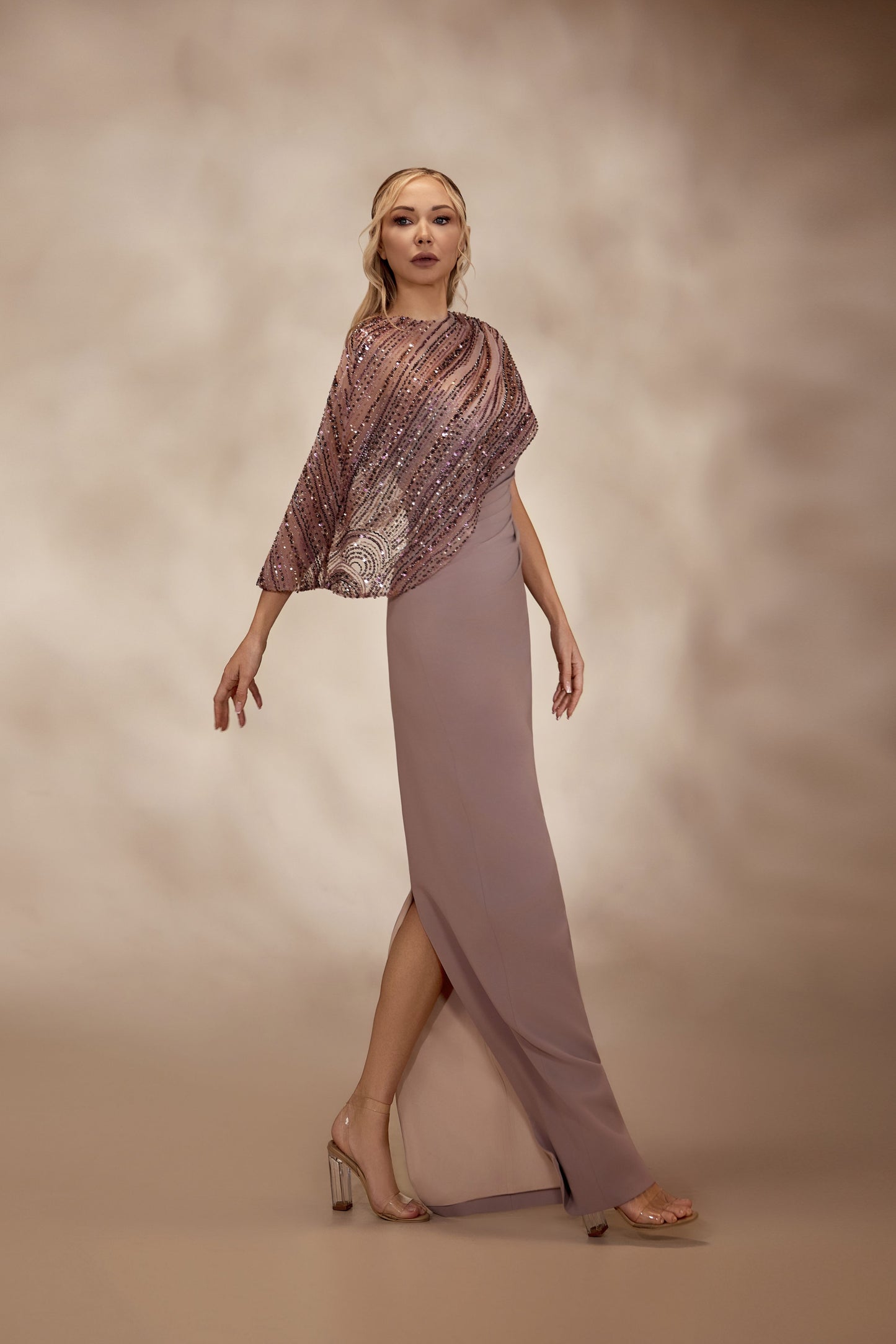 Strapless Crepe Rosewood Dress