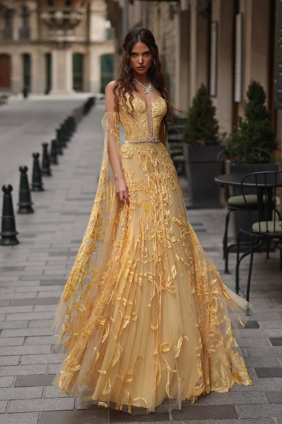 Strapless A-Line Gown