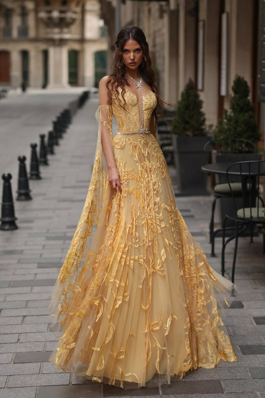 Strapless A-Line Gown