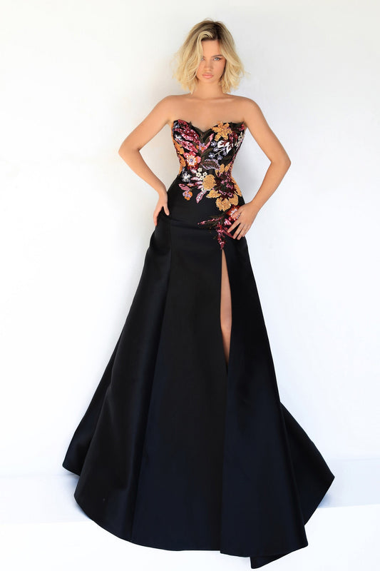 Erato Strapless Taffeta Gown
