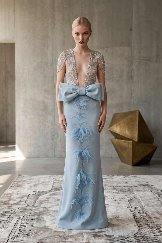 Plunging Neckline Gown