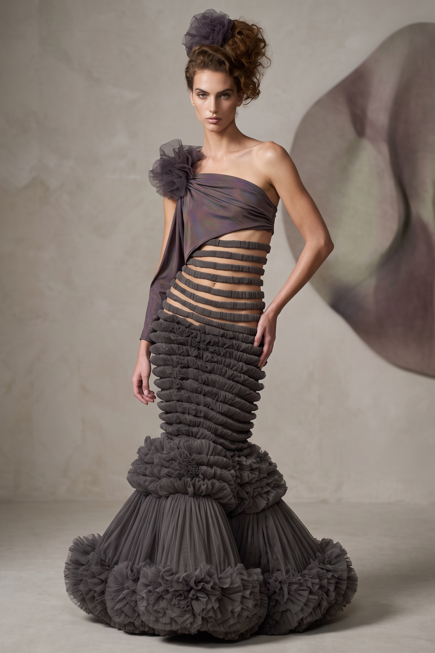Asymmetric One-Shoulder Gown
