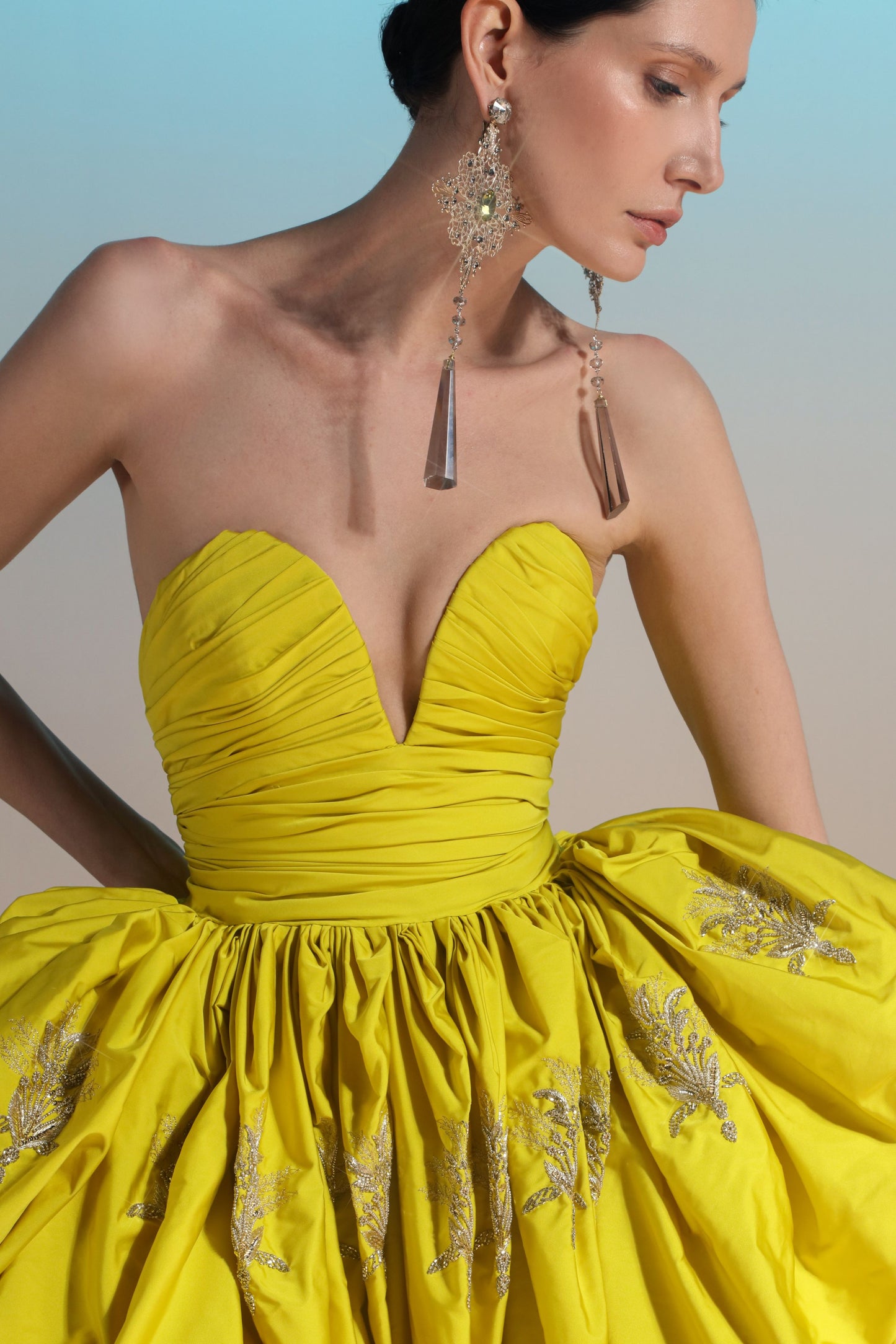 Strapless Structured Gown