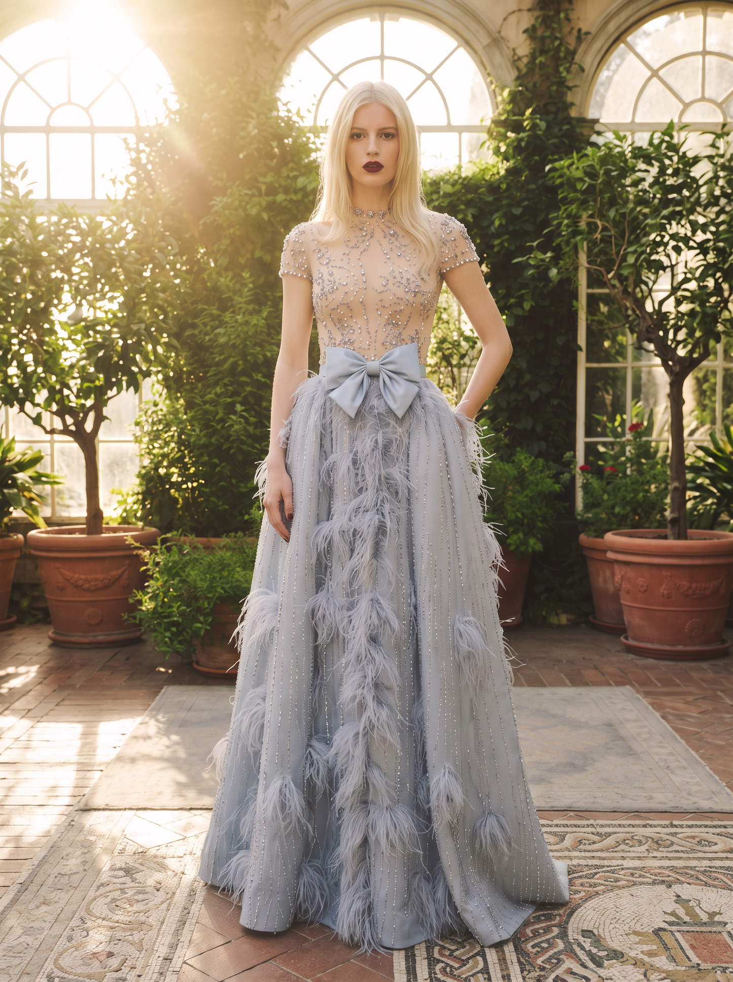 Short Sleeve Evening Gown