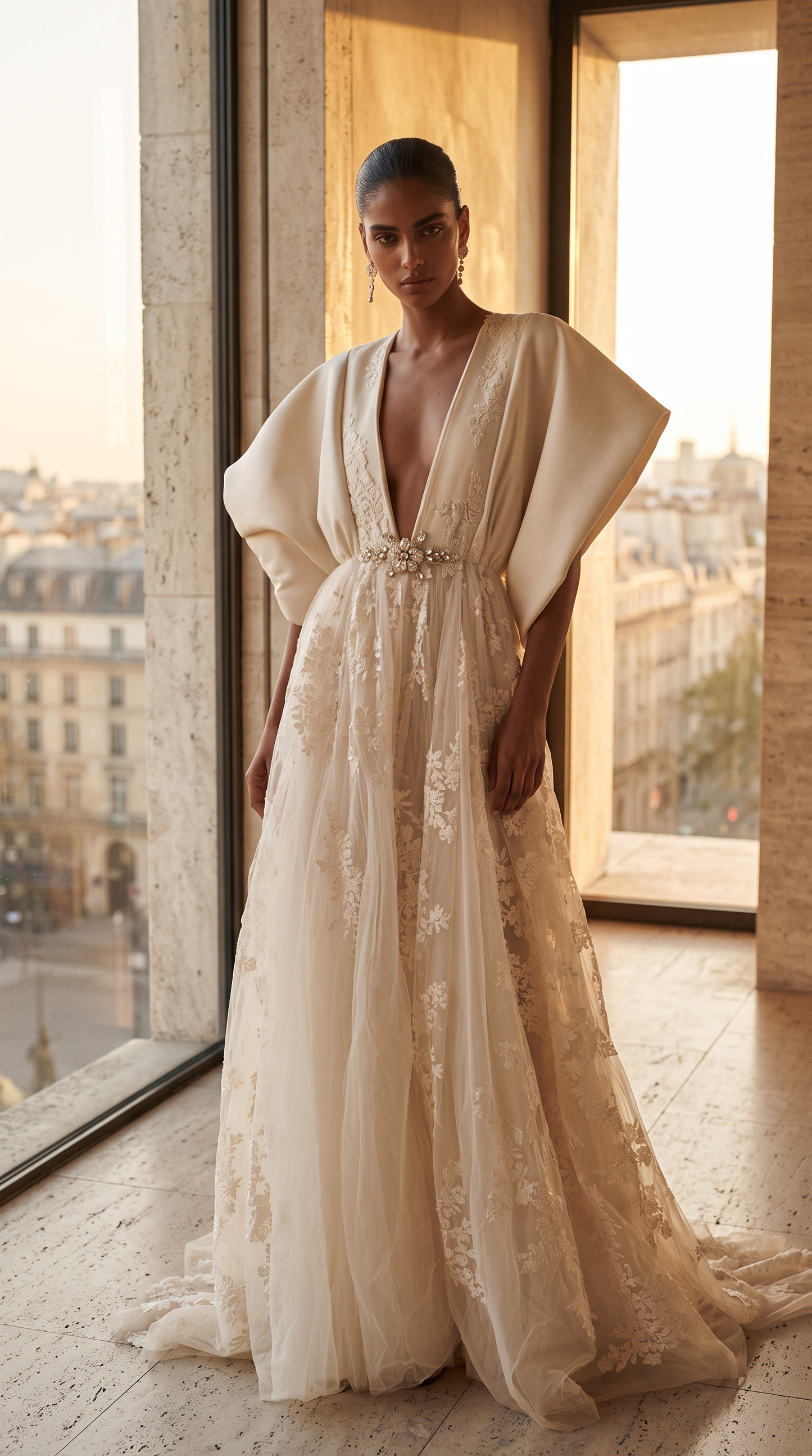Plunge Neck Kaftan