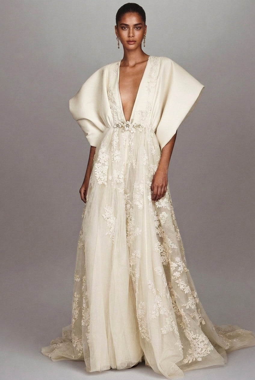 Plunge Neck Kaftan