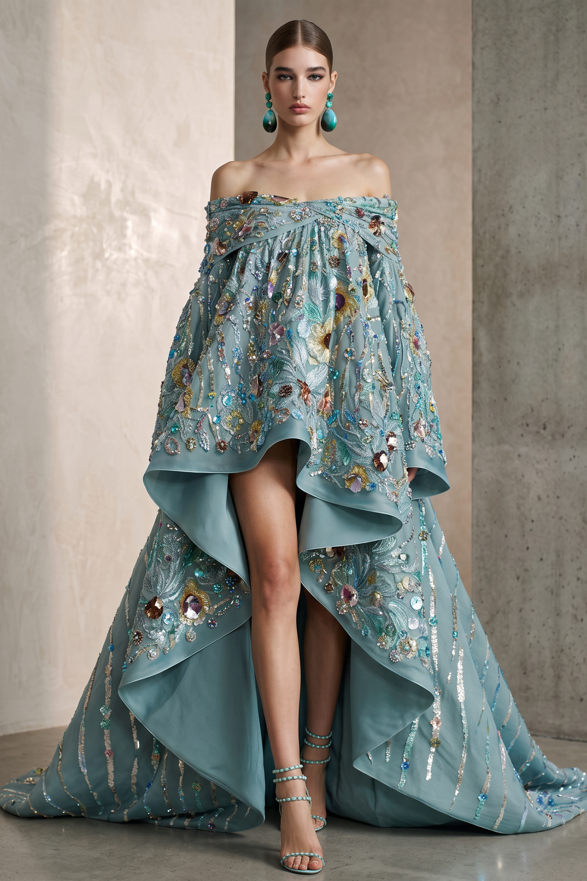 Off-Shoulder Evening Gown