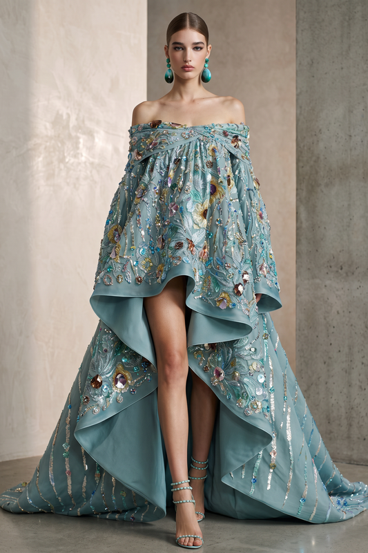 Off-Shoulder Evening Gown