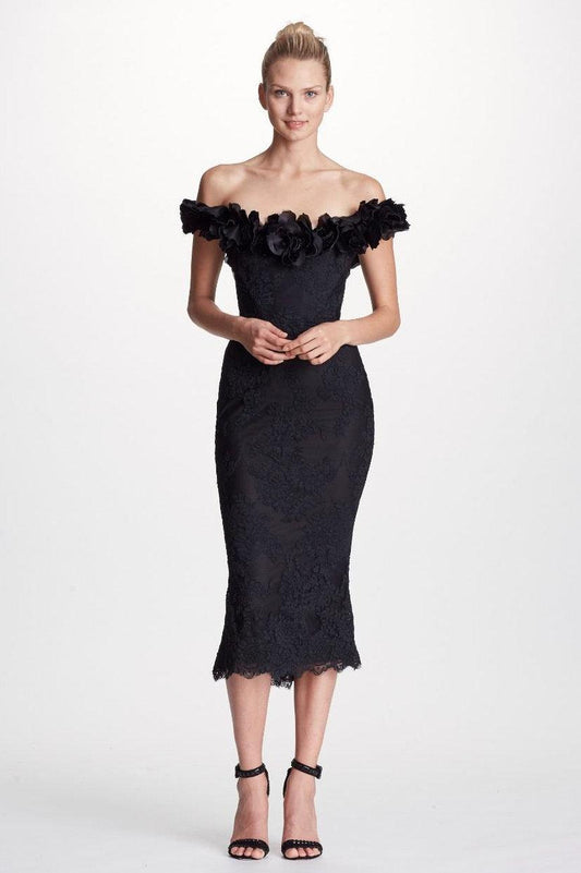 Off Shoulder Lace Midi Dress
