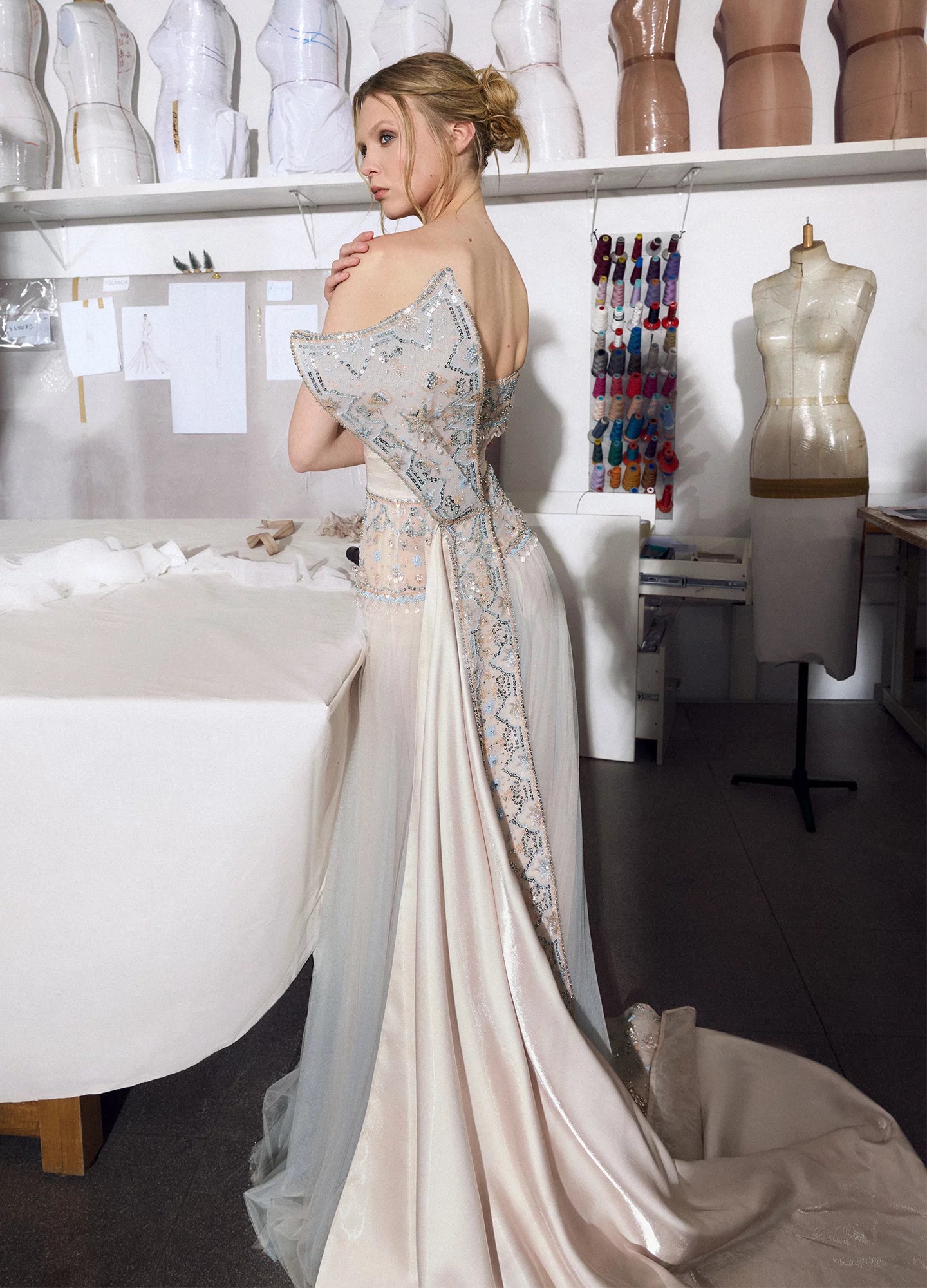 Strapless Beadwork Gown