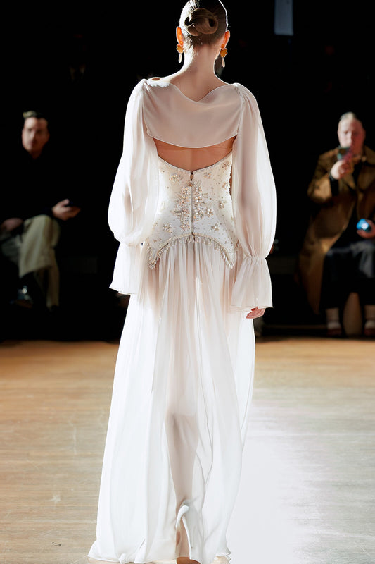 Long Sleeve Sheer Maxi Dress