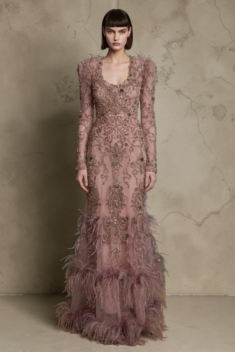 Long Sleeve Evening Gown