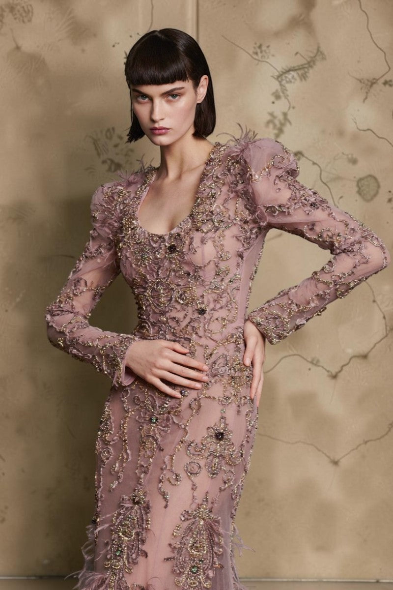 Long Sleeve Evening Gown